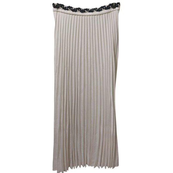 NWT Commense White Top & Pleated Maxi Skirt W/ Black & White Trim Size Small - Picture 4 of 11